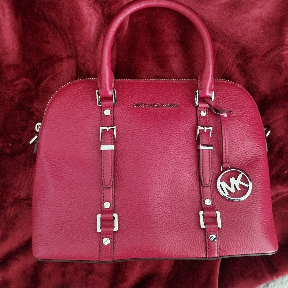 Michael Kors Red Leather Satchel